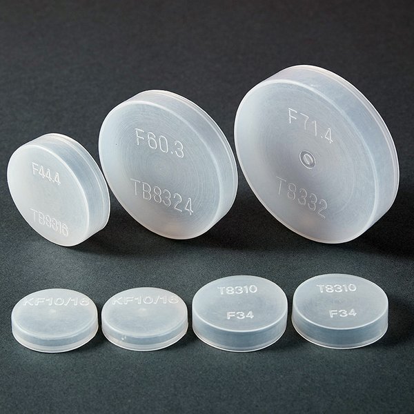 Bride sous vide translucide en plastique PE blanc, couvercle de protection en plastique CF/KF/ISO, manchon adaptateur de poussière circulaire, Joint de tuyau d'huile