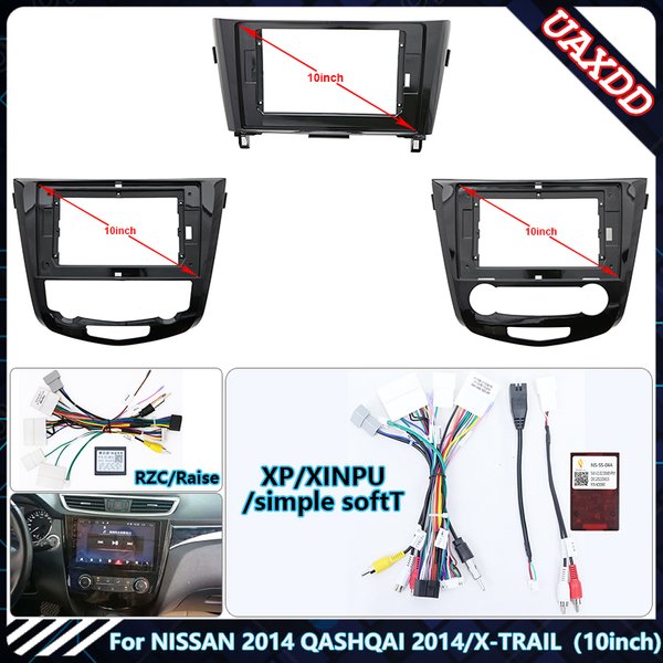 For NISSAN 2014 QASHQAI 2014/X-TRAIL 10.1 Inch Car Radio Android Stereo Audio Screen Multimedia Cables Harness Plastic Shell