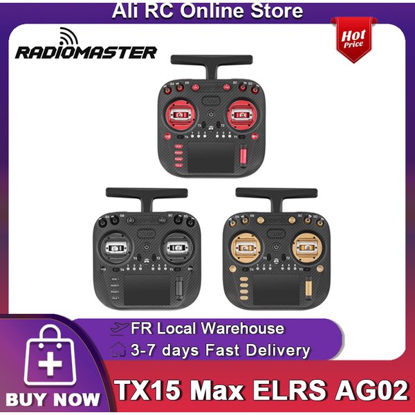 RadioMaster TX15 Max Télécommande AG02 CNC STM32H750 avec Gyroscope Intégré Microphone Gyroscope Antenne Double Bande Pliable ELRS pour Drone FPV