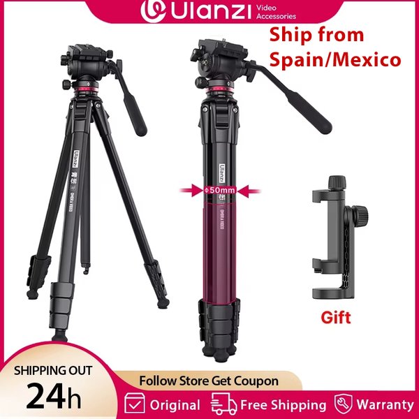 Ulanzi-Trépied de voyage vidéo OMBRA 1.6M, Panorama à 360 °, Drag saupoudrer UAE, Charge maximale 6kg, Plaque suisse Arca pour appareil photo reflex numérique