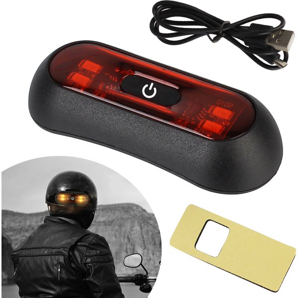 Motorcycle Warning Strobe Light On Helmet LED Signal Lamp Decorative Flashing Blinker Waterproof Bicycle Motorbike Accessories