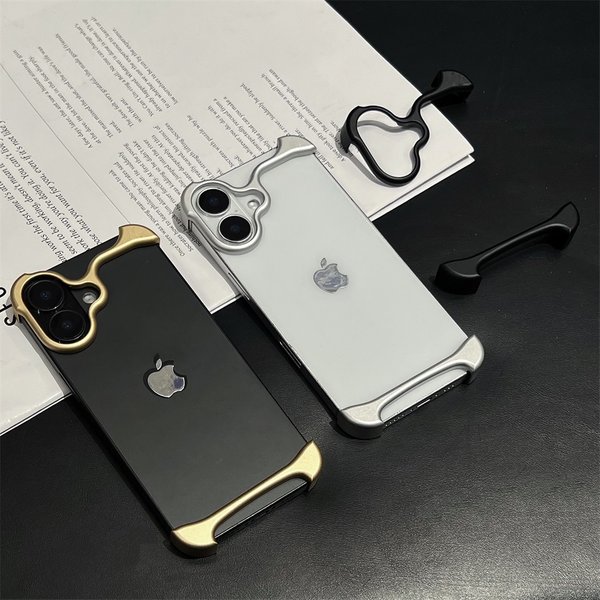 Aluminium-Metall-Gummi-Doppelschicht-Stoßfänger-Schutzhülle für iPhone 13 14 15 Plus 16 Pro 17 Pro Max 17 Air – Hochfeste Handyhülle