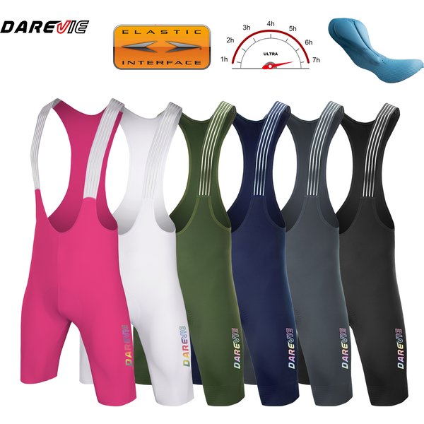 DAREVIE Spodenki kolarskie Bezszwowe 4.0 Włochy ELASTIC-INTERFACE Pad Spodenki kolarskie Diamentowe uchwyty na nogi Męskie spodenki Bretelelle