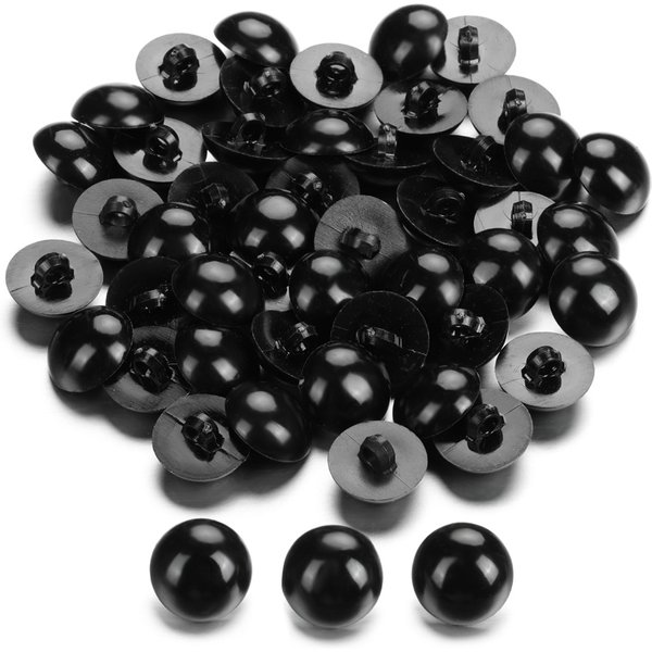 Yeux Solides en Plastique Noir de Sécurité pour Ours, Marionnette, Peluche, Beurre, Animal, Jouet, Accessoire de Bouton de Couture, 50 Pièces