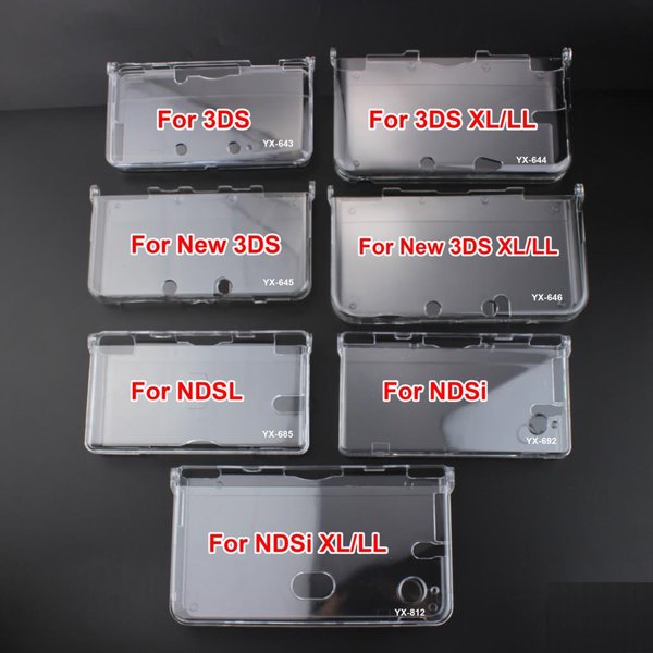 8 modèles 1 pc en plastique cristal clair coque de protection coque rigide housse pour GBA SP NDSL DSI NDSi XL 3DS XL nouvelle Console 3DS XL LL