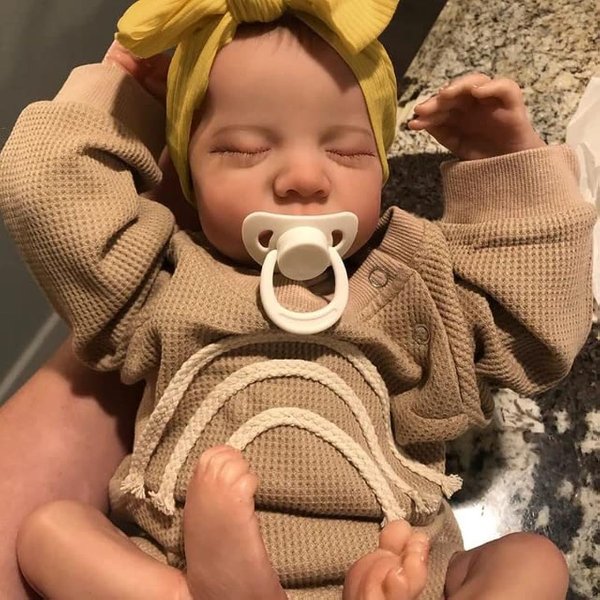 19inch Levi Reborn Baby Doll Already Painted Finished Sleeping Newborn Baby Size 3D Skin Visible Veins Collectible Art Doll