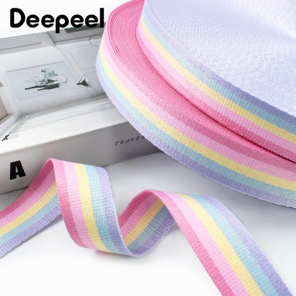 5/10 Meter 25/32 mm Regenbogen Gurtband Haustierhalsband Schrägbindung Sicherheitsband Gürtel Schlinge Dekoratives Geflechtband Nähzubehör