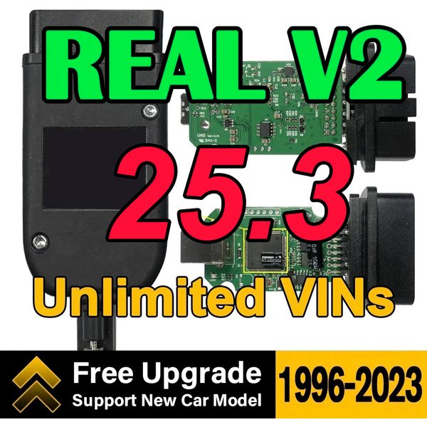 2026 Real Hex V2 Vcds Vag Com Obd2 Scanner 25.3.1, interfejs Vcds Vagcom z nieograniczoną liczbą VIN, bezpłatne aktualizacje, układ STM32F429, Hex-V2.