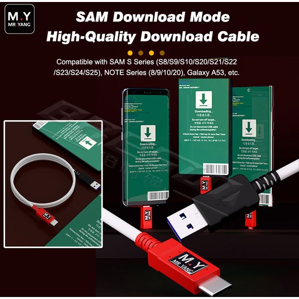 M.R SAM Download-Modus-Kabel USB Typ-C Odin Flash Reparaturkabel für S8-S25 Note 8/9/10/20 A53 Engineering Debugging Ladekabel