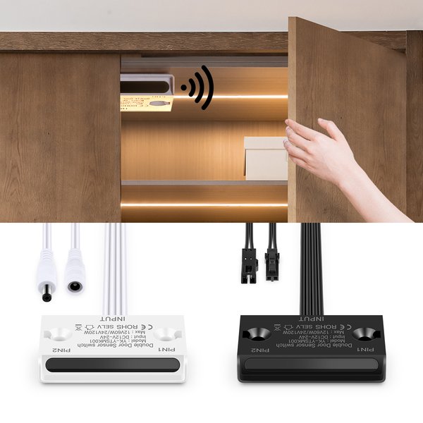 24V 12V DC Włącznik światła Podwójne drzwi Otwarte sterowanie Czujnik ruchu Przełącznik do szafy LED Strip Interfejs DC lub Dupont