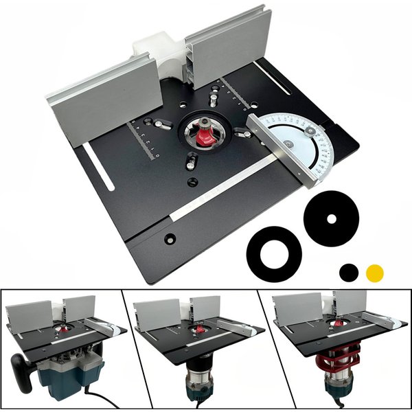Router Table Insert Plate Aluminum Alloy Wood Milling Flip Board Trimming Machine Engraving Auxiliary Tool Woodworking Benches
