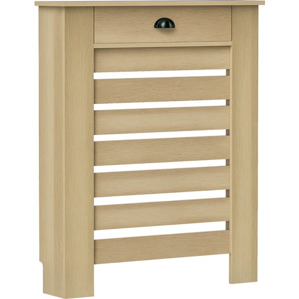 Homcom Heizkörperabdeckungen mit Schublade, MDF-Heizkörperabdeckung, Heizkörperabdeckung für Wohnzimmer, Schlafzimmer, Flur, 78 x 19 x 95,5 cm, Eiche