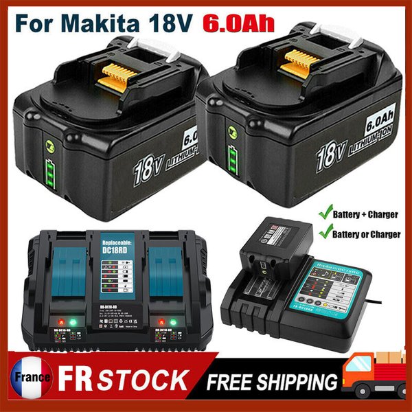 2 Stück 6,0/9,0 Ah 18 V BL1850 Akku und DC18RD DC18RC Ladegerät für Makita 18 V Akku BL1860 BL1850B BL1840 BL1850 BL1830 BL1815
