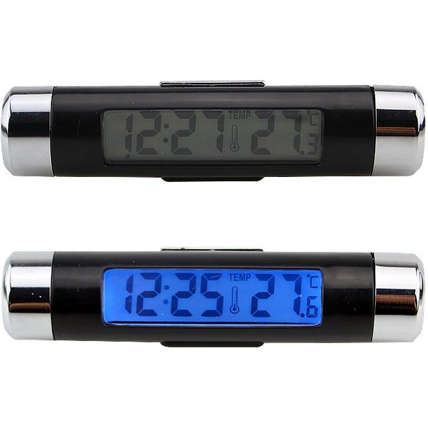 Horloge numérique de voiture avec affichage de la température, horloge électronique automatique, rétroéclairage LED, Therye.com