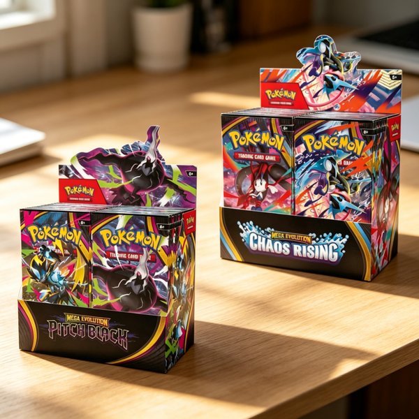 Pokémon TCG: Mega Evolution-Pitch Black Booster Display Box CHAOS RISINC Ascended Heroes Phantasmal Flames TCG Sammelkarten-Set