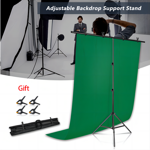 SH T-förmiges Hintergrundständer-Set mit Hintergrundstoff, Video, Chroma-Taste, grüner Bildschirm, Rahmenständer für Fotografie, Fotostudio-Requisiten