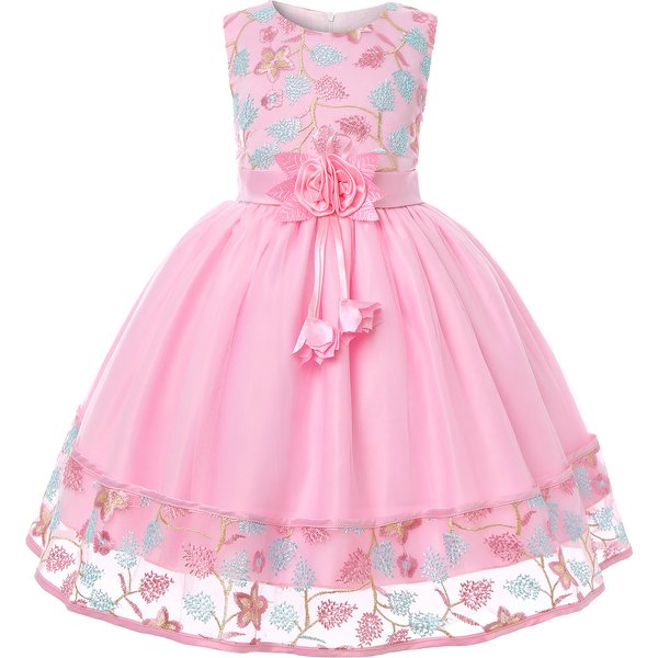 Europäisches und Amerikanisches Besticktes Kleid Mädchen-Partykleid Spitze Prinzessin Blumenmädchen Tüll Pengpeng Kleid