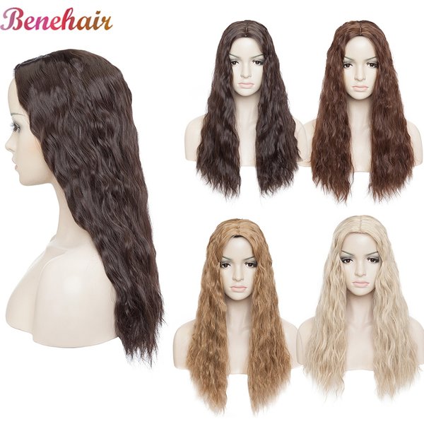 Benehair Synthetic 3 Clips In Hair Toppers With Bangs 5''x5'' Big Base Cover Thinning Hair Piece Women Hair Extensions 20inch