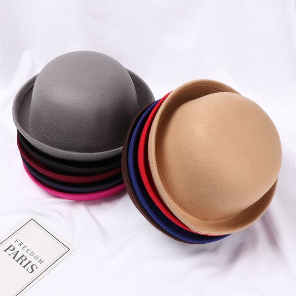 Chapeau Fedoras rétro pour femmes, Jazz britannique vintage, casquette de balle, haut de forme rond, curling, couple, printemps, été