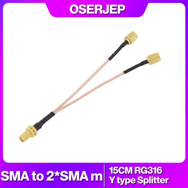 SMA mâle à Y type 2X SMA 600 mâle rp sma connecteur séparateur combinateur câble Pigtail RF extension RG316 câble