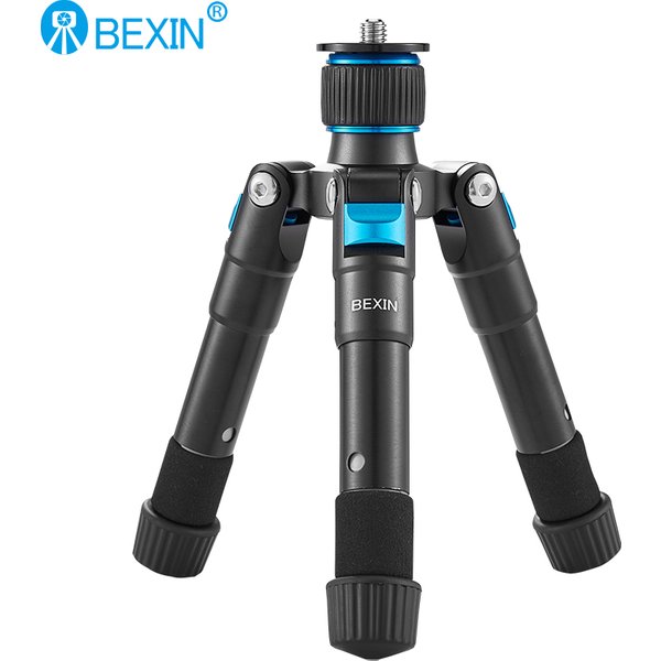 BEXIN MS08 Tragbares Stativ, leichter Reiseständer, Tisch-Video-Mini-Stativ mit 360-Grad-Kugelkopf für iPhone-Kamera, DSLR