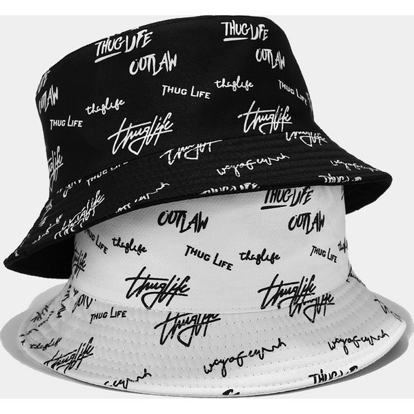 Chapeau seau en coton imprimé lettres Graffiti pour hommes et femmes, vêtements Double face, chapeaux de soleil à large bord, casquettes de pêcheur souples et pliables