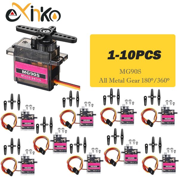 1-10 Stück MG90S Servo Vollmetallgetriebe 9g SG90 Verbesserte Version für Helikopter, Flugzeug, Boot, Auto, Trex 450 RC Roboter 180/360 Grad
