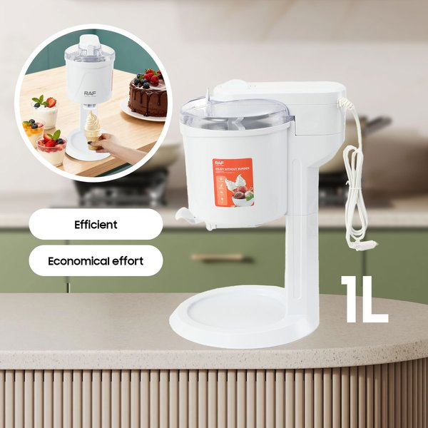 20W Elektrische Eismaschine 1L Automatische Fruchtdessert-Maschine für Eiscreme, Eistüten, Smoothies, DIY Gefrierfrüchte, Slush-Eis, Eiscreme-Sundae für Zuhause