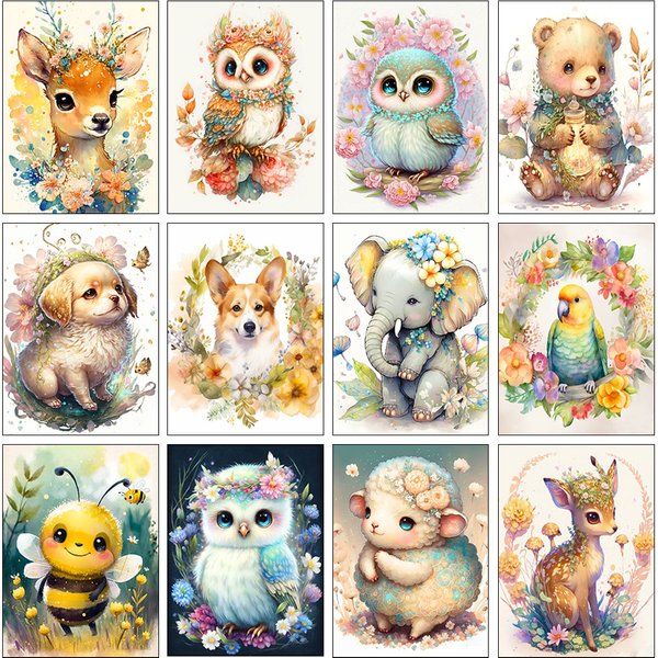 Neues 5D-Diamantgemälde, Tier, Katze und Hund, volle Runde, Diamant-Stickerei, Blume, Kreuzstich-Set, Heimdekoration, Geschenk