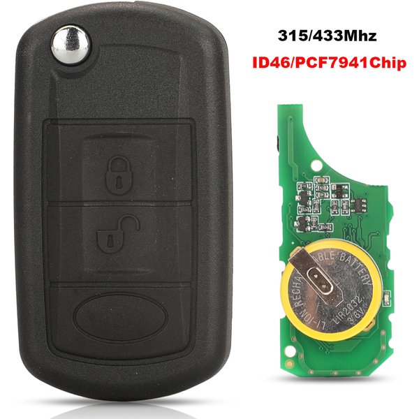 Jingyuqin 315/433 MHz Fernbedienung Auto Schlüsselanhänger Shell Für RANGE ROVER Sport Land Rover Discovery 3 ID46/PCF7941 Chip