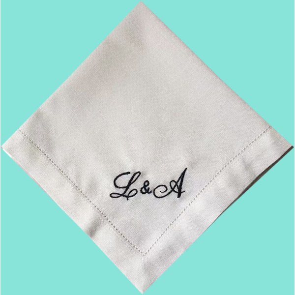 Serviettes brodées personnalisées, lettres personnalisées, fête de mariage, accessoires de cuisine à domicile