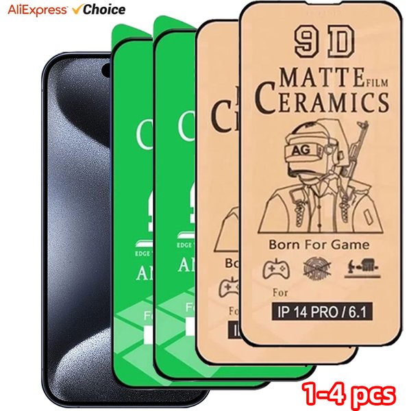 1-4pcs Screen Protector For iPhone 15 Pro Max 14 11 13 12 Pro Max 14 Plus XS Max XR X 8 7 Plus Ceramic Matte HD Film