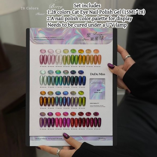 Vernis à ongles en gel Dudu Miss 28 couleurs, teintes forestières, paillettes transparentes, série riche, comprend une palette de couleurs pour la présentation de manucure.