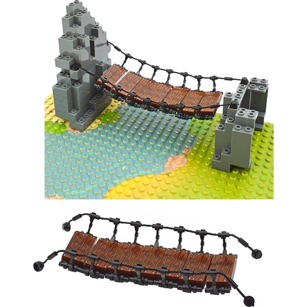 Bloc de construction à monter soi-même, série de scène de ville, pont de Suspension, modèle de falaise de rocaille, briques compatibles, assemblage de particules, ensemble de jouets Leduo
