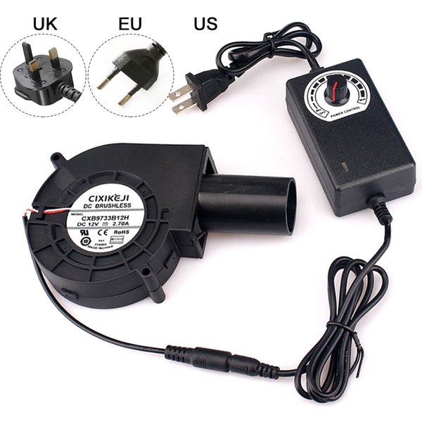 110V 220V Household Air Blower DC 12V Portable Barbecue Fan Outdoor Wood Stove Oil Furnace Blower Silent Adjustable Speed Fan