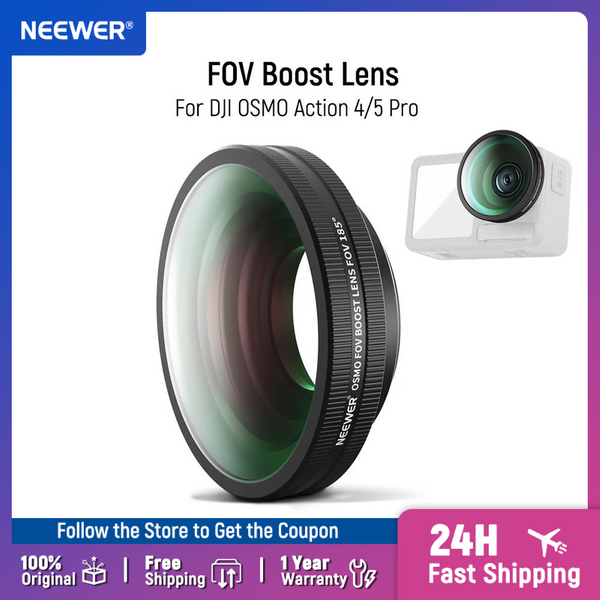 NEEWER Obiektyw powiększający pole widzenia z gwintem, powlekany obiektyw do kamery sportowej DJI OSMO Action 4/5 Pro, akcesoria