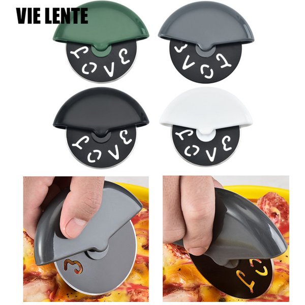 Round Wheel Cutting Knife for Pizza with Lid Roulette Roller Dough Stainless Steel Pizza Slicer Cutter Baking Accessories Tools