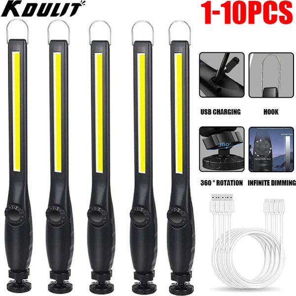 Lampe de poche LED Rechargeable par USB, nouvelle lampe de travail magnétique COB, lanterne Portable, torche de Camping, lampe de réparation de voiture avec batterie intégrée
