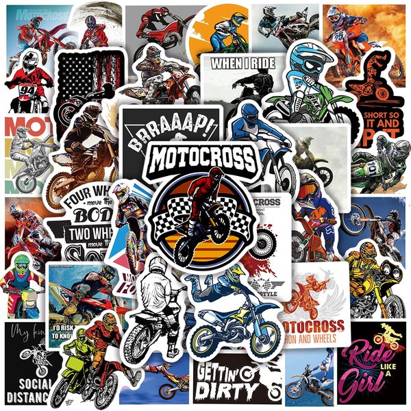 Autocollants de moto de course en vinyle, 50 pièces, décalcomanies de sport Cool, casque de voiture pare-chocs, Scooter, planche à roulettes pour enfants