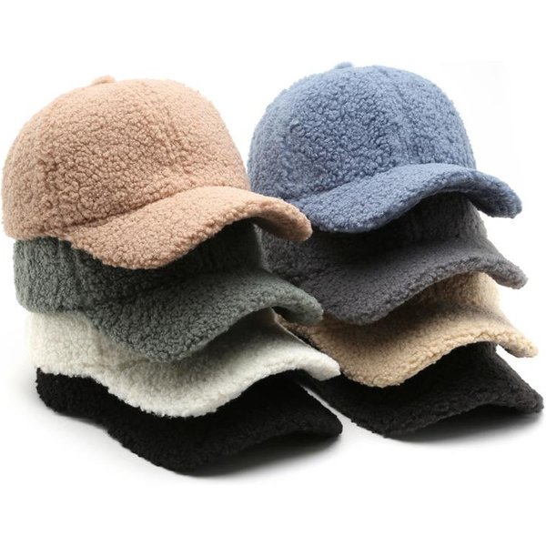 Casquette de Baseball automne hiver femmes chapeaux en laine d'agneau artificielle garder au chaud casquette en peluche casquettes de Baseball printemps casquette de Baseball solide parasol