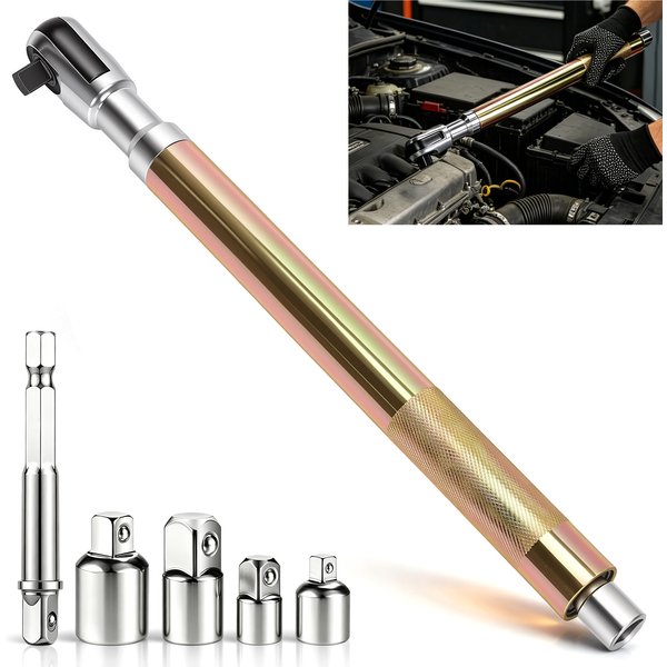Offset-Aufprall-Verlängerungsschlüssel, selbsthaltender Ratschenschlüssel mit Verlängerung, hohes Drehmoment, Autoreparaturwerkzeug, 1/4" 3/8" Vierkantantriebsadapter, manuelles und automatisches