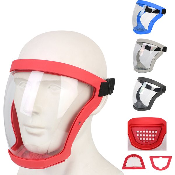 Outil de cuisine bouclier facial complet masque anti-éclaboussures d'huile moto vélo cyclisme masque anti-poussière Protection couverture faciale avec filtres