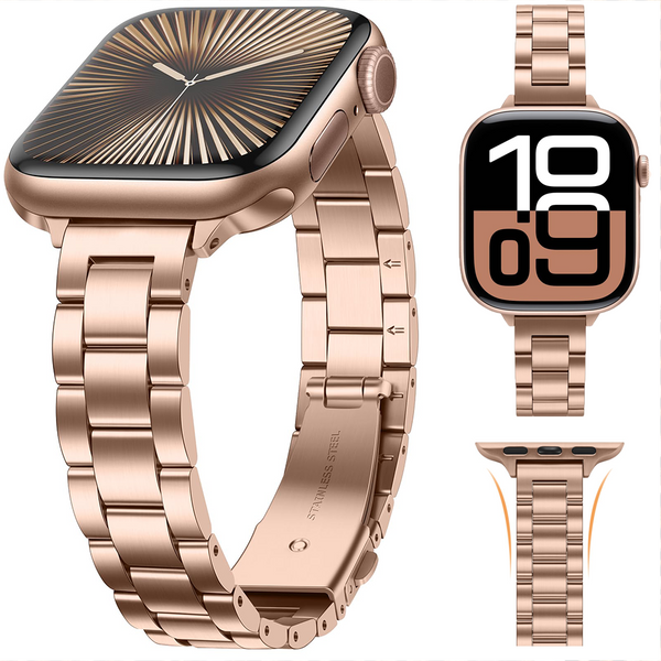 Paski do Apple Watch 10 46mm 44mm 45mm 40mm 42-41mm Cienka bransoleta ze stali nierdzewnej Ultra 49mm iWatch Series 9 8 7 6 SE 5 4