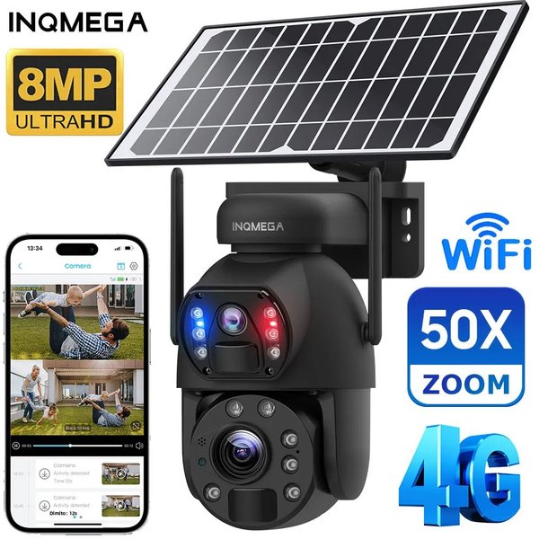 4K 50X 8MP Drahtlose Solar Kamera 4G Sim Outdoor Dual Objektiv Wifi IP Kamera PIR Nachtsicht Ubox CCTV Sicherheit Schutz