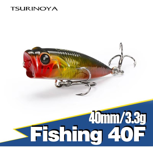 TSURINOYA Surface Popper Fishing Lure CATCHER 40F 40mm 3.3g Topwater Fake Fish Baits For Trout Bass Pike Artificial Hard Baits