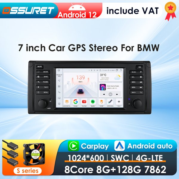 Ai carplay android auto radio für bmw e53 e39 m5 1995-2003 auto multimedia player gps 4g-let autoradio 7862
