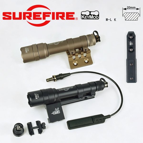 Lampe torche LED puissante Surefire M600U M600B avec base de montage compatible avec rail de 20 mm MLK Keymod pour AR15 SF M600 Scout