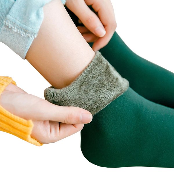Socken für Damen, Winter, warm, verdickter Samt, einfarbig, weich, lässig, Wolle, Kaschmir, gegen kalte Schneesocken