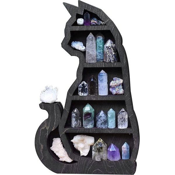 Étagère murale en cristal pour chat, jolie étagère murale en bois, organisateur d'exposition en cristal, étagères flottantes pour salon, salle de bain, décor, cadeau