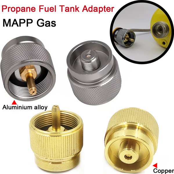 Mapp Propane Fuel Tank Adapter Lindal Valve Output Camping Stove Tank Convert MAPP Gas Tank Adapter 1 LB Cylinder Input
